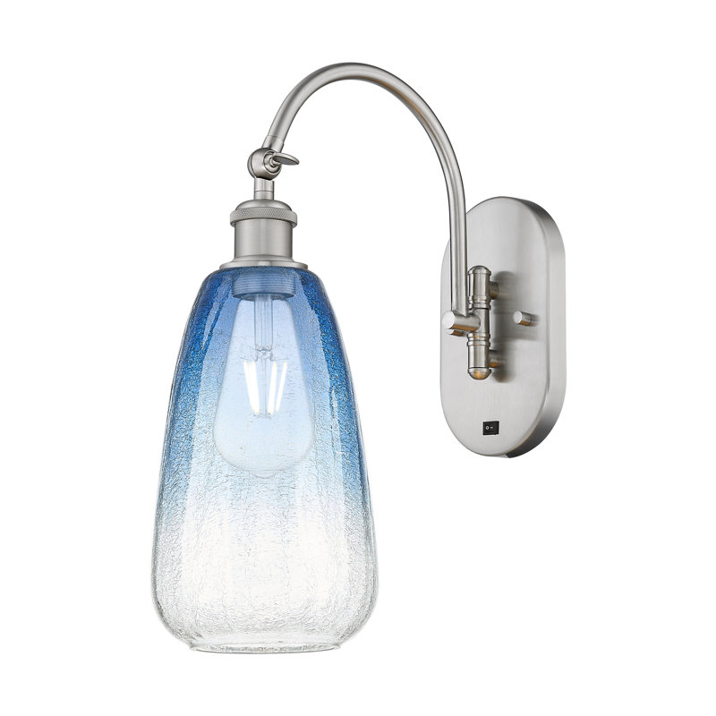 Applique murale pivotante 1 lumière Ballston - Alleva, Bleu saphir, Nickel satiné brossé