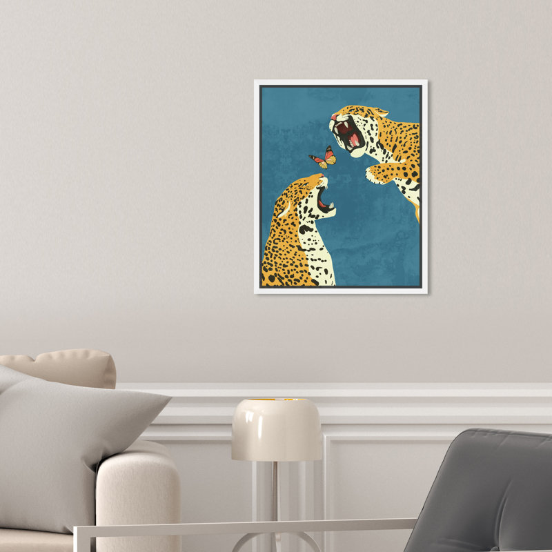Wild Felines " Wild Felines " by Oliver Gal, 16" H x 11" W, White Floater Framed Canvas