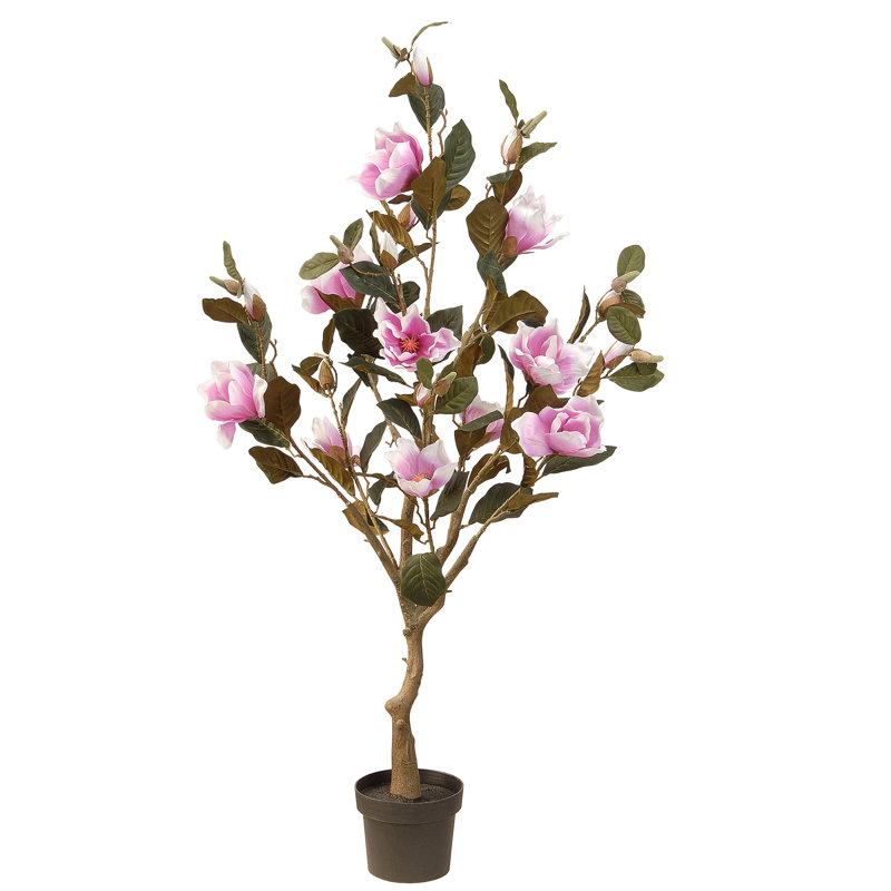 Magnolia artificiel 48 po en pot, Rose