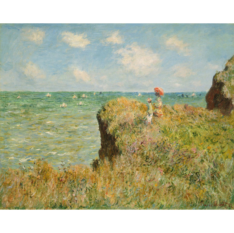 Promenade de la falaise à Pourville, 1882, H 14 po x l 18 po