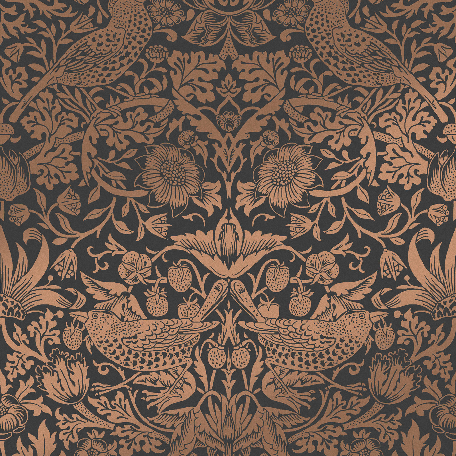 Floral Wallpaper, Fibrous Charcoal