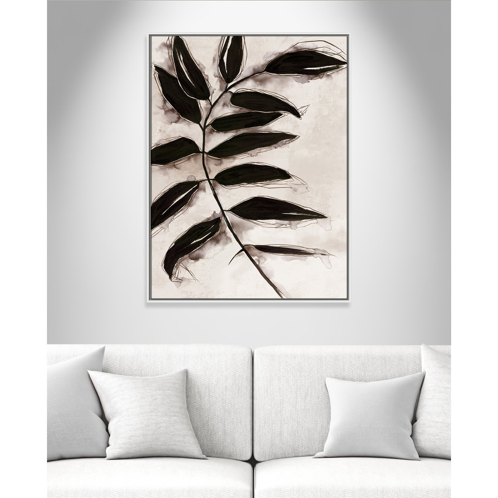 Leaves II by Eva Watts, 41.5" H x 31.5" W x 2" D, White Framed