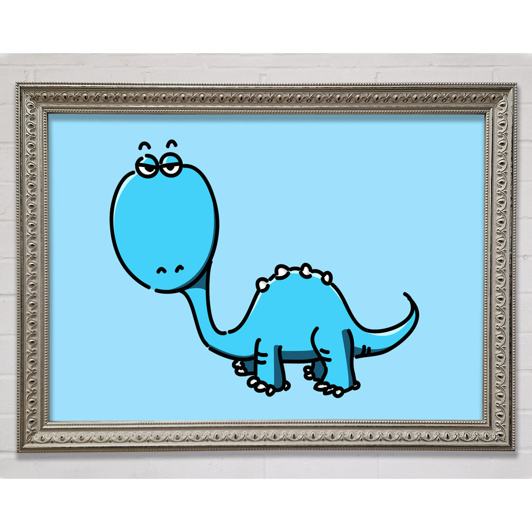 Dinosaurier Not Impressed Baby Blue - Einzelbildrahmen Druck