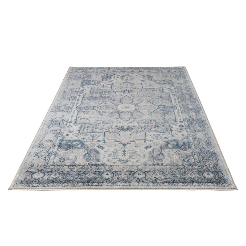 Tapis oriental bleu / gris, Rectangle 9 pi x 12 pi 6 po