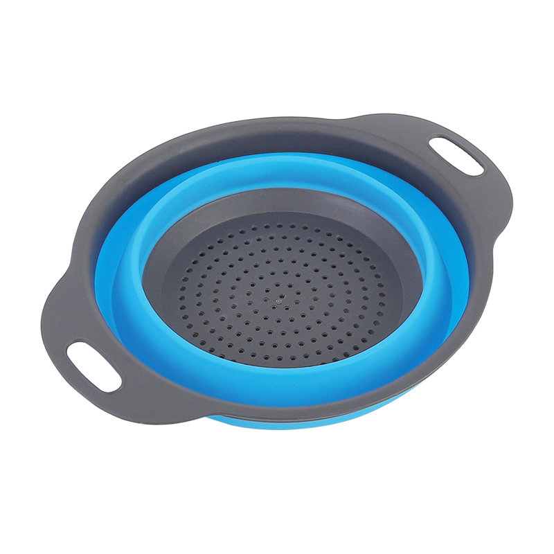 Belchers Collapsible Kitchen Silicone Colander Strainer Bowl, Blue