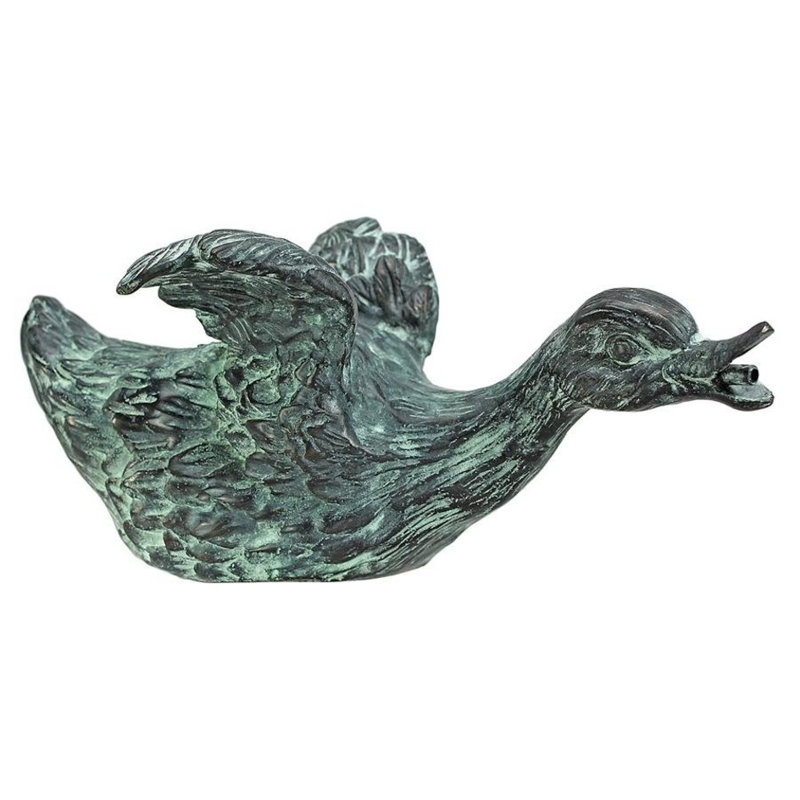 The Lindell Pond Sliding Duck Cast Garden Statue