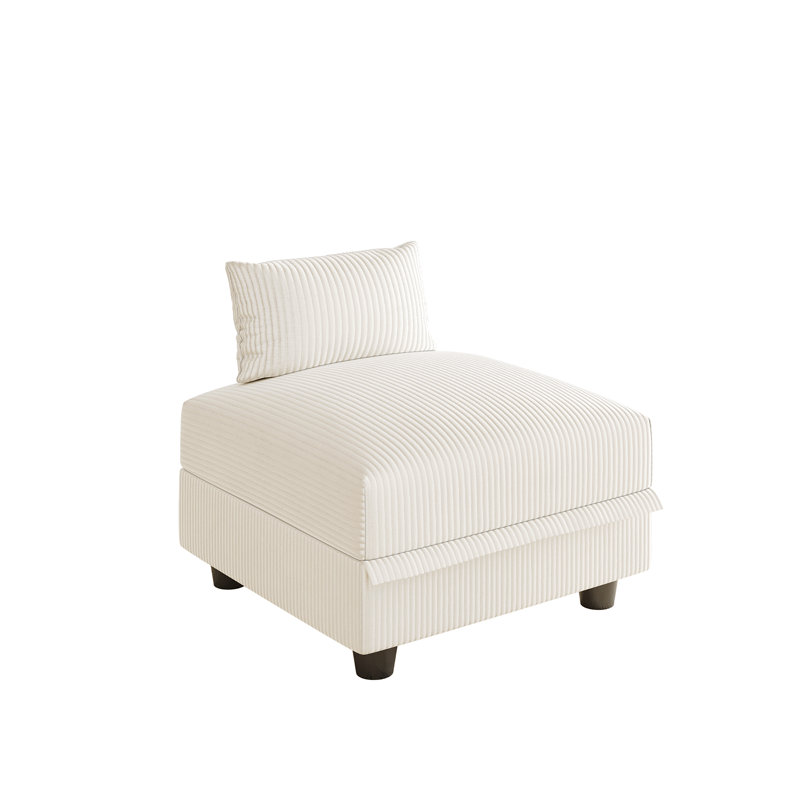 Module de rangement de canapé pour canapé modulaire, repose-pieds carré pour canapé modulaire, carton B, velours côtelé beige