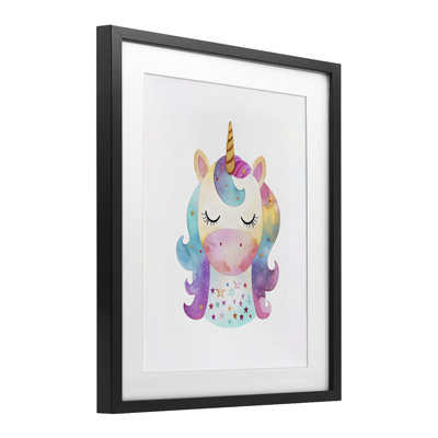 Unicorn Nursery Fantasy, reproduction encadrée sous verre, design par LSR Design Studio