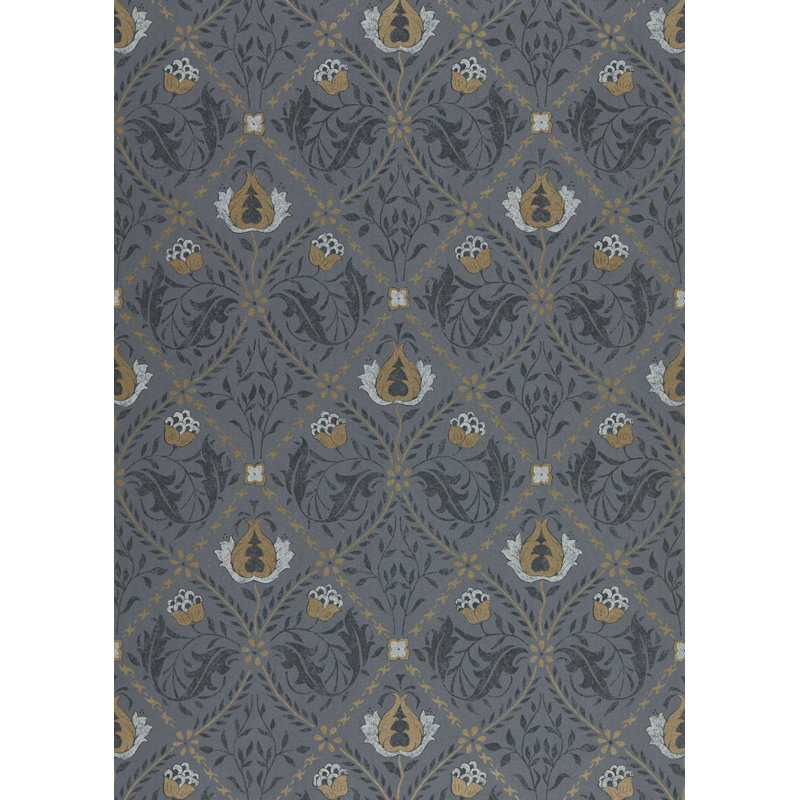 Pure Trellis Wallpaper, Black Ink