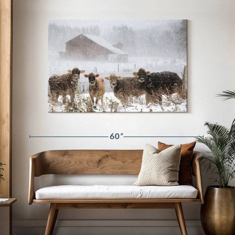 Brampt Cold Cows On The Farm, 32" H x 48" W