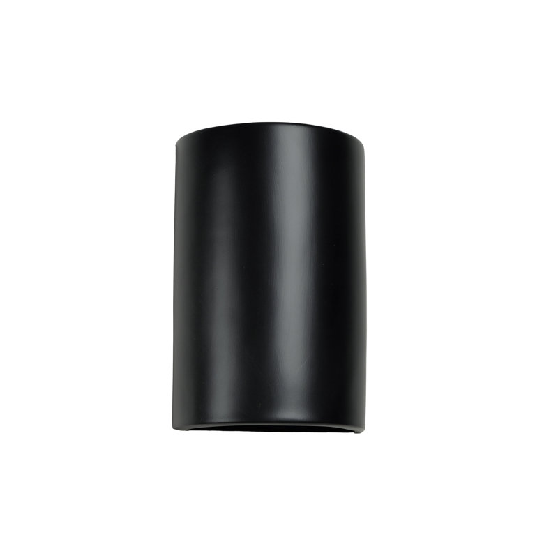 Charny Ceramic Outdoor Wall Light, LED Bulb Included, 15" H x 10" W x 5" D, Matte Black