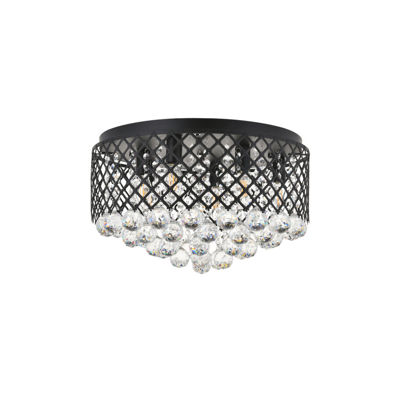 Plafonnier encastré 6 lumières 18 po Stollings, H 9,4 po x l 13,5 po x P 13,5 po, 4, Noir mat
