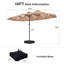 Parasol de marché rectangulaire très grand 15 pi x 8 pi avec base et lumière DEL-1328684943-1325291167