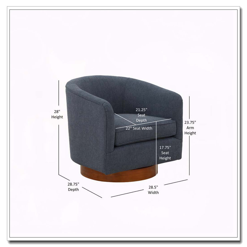 Chaise pivotante en tissu bleu Miramar, Bleu