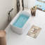 Baignoire autoportante de 49 po en acrylique, trempage japonais carré, blanc brillant, baignoire de trempage confortable pour élément de salle de bain, caractéristique de l'utilisateur