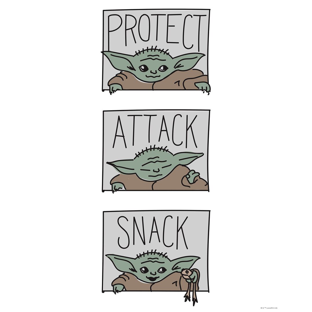 Poster Mandalorian das Kind Protect Attack Snack