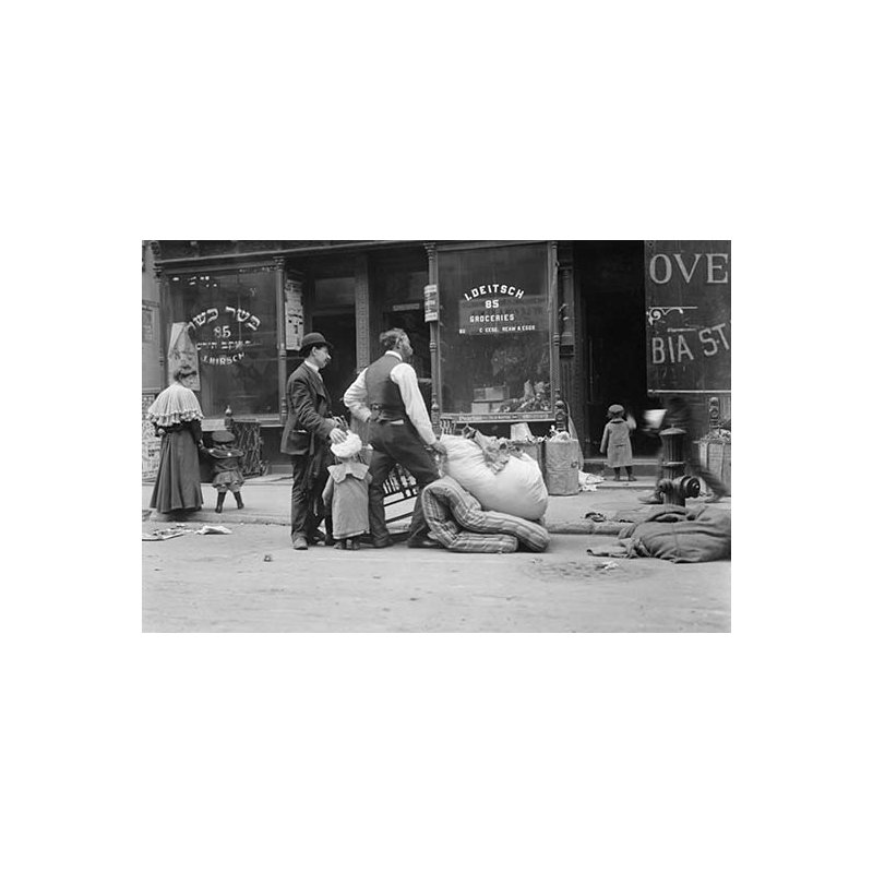" Outside Of A Jewish Butcher Shop Evictees Look Over Their Possessions ", 24" H x 36" W x 1.5" D