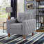 Fauteuil rembourré capitonné avec accoudoirs à boutons carrés et garniture carrée en tissu de polyester-438303002