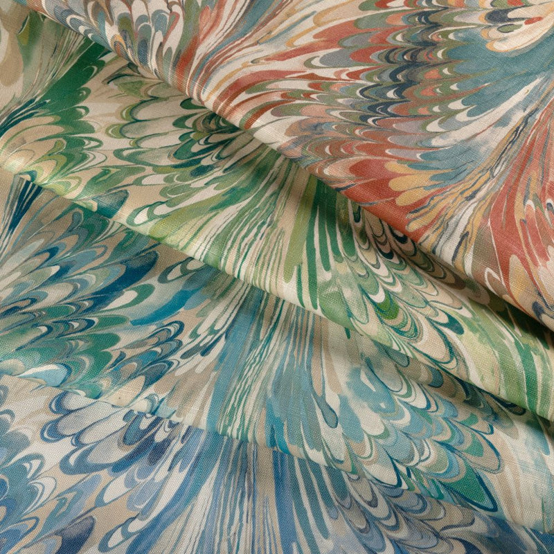 Taplow Print, Turquoise/Beige