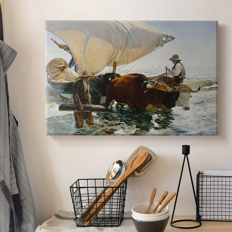 Le retour de la pêche - Jooa Sorolla - Toile tendue avec châssis - 1894, 12 x 18
