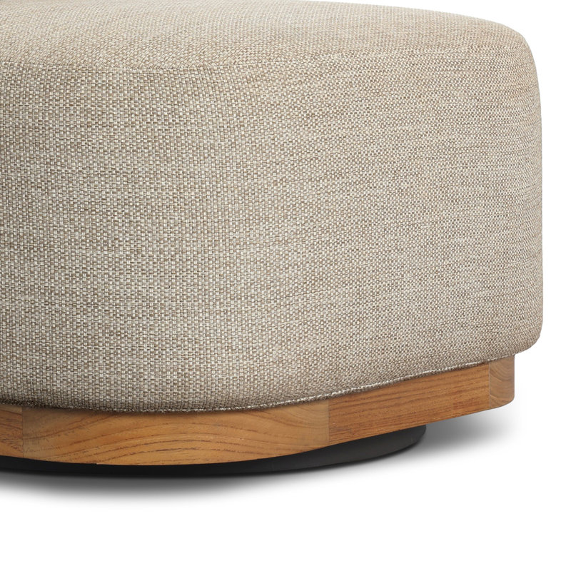 Malta Outdoor Swivel Chair-Faye Sand, Faye Sand, Natural Teak
