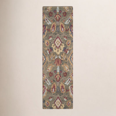 Tansy Green Multi Handmade Wool Floral Rug