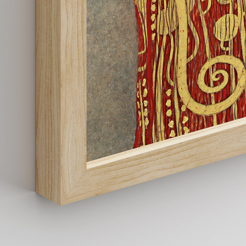 «The Kiss Golden Portraits», impression sur papier 4 pièces par Gustav Klimt, Naturel, H 14 po x l 11 po