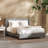 Upholstered Bed Frame with Wingback Tufted Headboard-23695136-23695147