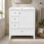 Meuble-lavabo 30 po avec lavabo, 1 armoire et 3 tiroirs, panneau de bois massif et panneau de fibres à densité moyenne, blanc-86867071