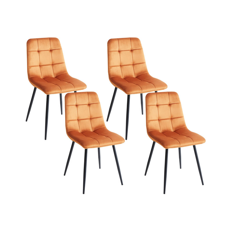 POWELL 43cm H Velvet Upholstered Side Chair, Orange