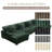 4 - Piece Upholstered Green Faux Rabbit Fur Flannel Modular Sectional Sofa with Armrests & Throw Pillows-771364085