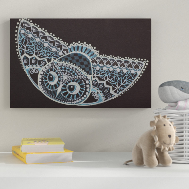 « tatouage hibou », art sur toile, H 12 po x l 19 po