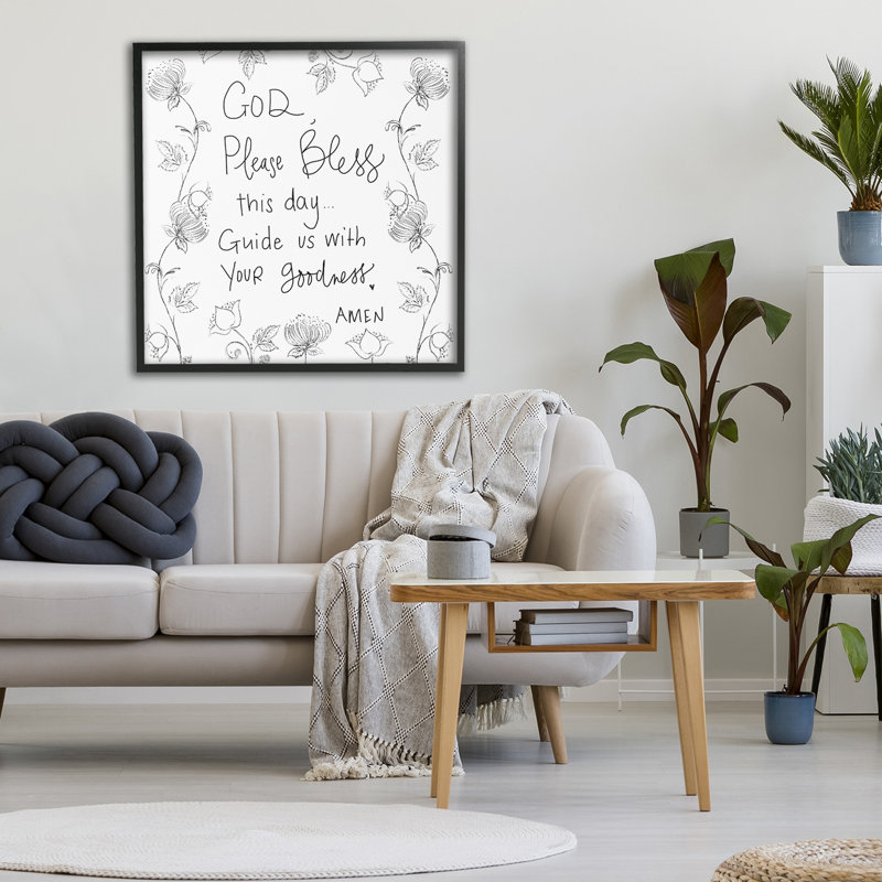 «God Bless This Day», dessin giclée par Patricia Pinto, Giclée encadrée noir minuit, H 24 po x l 24 po
