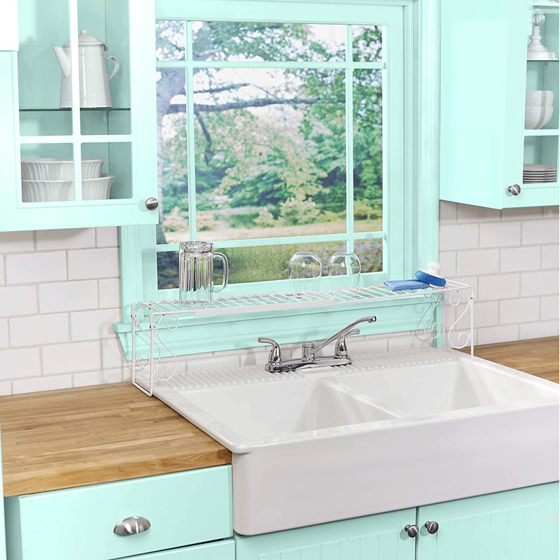 Adjustable Over The Sink Dish Rack, White