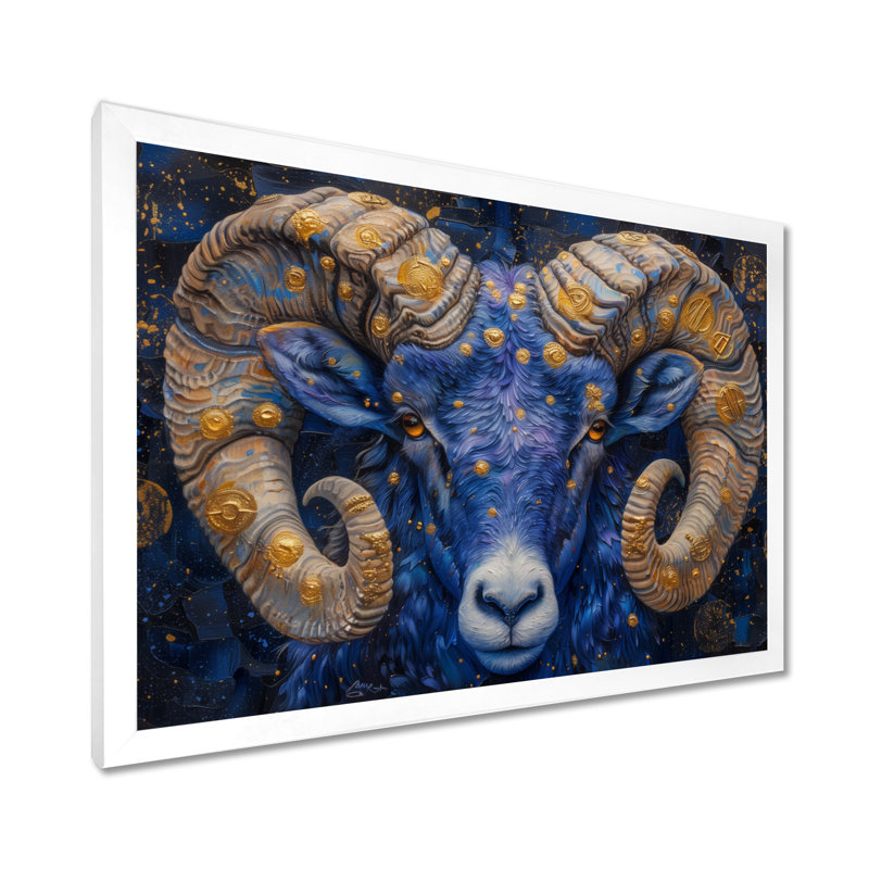 Blanc bleu astrologie cosmique rêveur bélier - astronomie bélier, art mural, Toile tendue, H 30 po x l 40 po