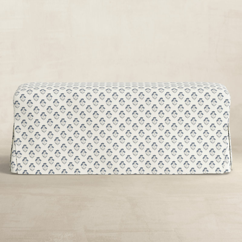 Upholstered Dining Bench, Blue Floral