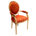 Orange Damask Polyester Blend