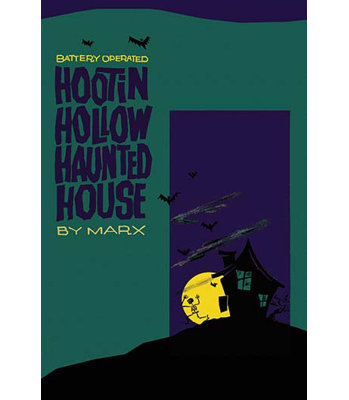 « hootin creux hanté house », affiche rétro