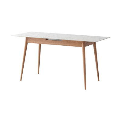 Round Dining Table Solid Wood North American Red Oak Mid Century Modern Style