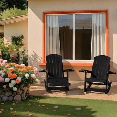 Chaise berçante d'extérieur surdimensionnée en plastique Adirondack