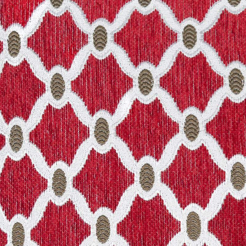 Beauville Geometric Square Throw Cushion, 45 cm H x 45 cm W x 15 cm D, Red
