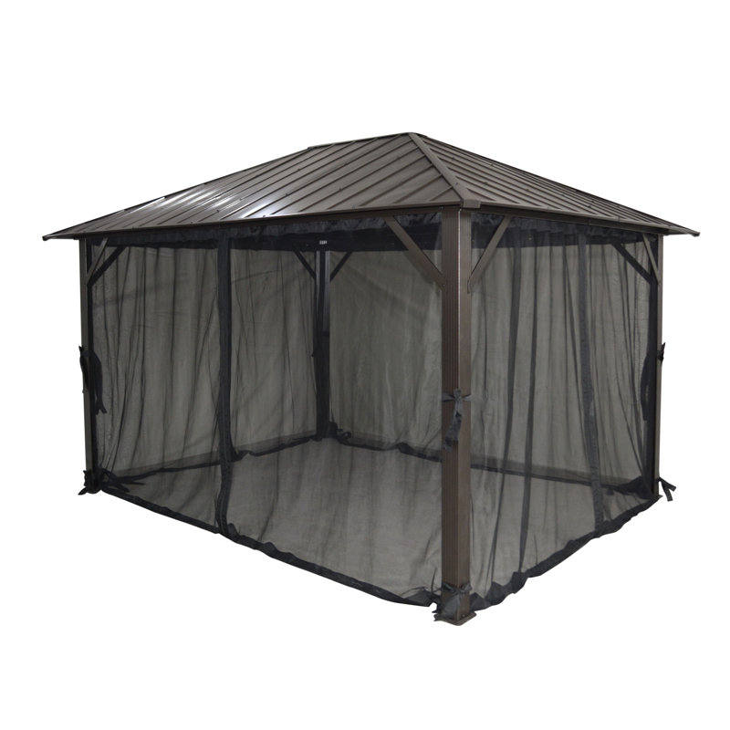 Pavillon de jardin permanent en métal x 10 pi Pavillon de jardin en aluminium, 14 pi x 10 pi