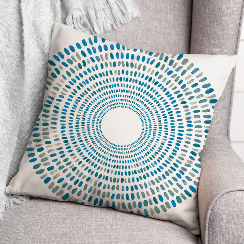 Geometric Outdoor Throw Pillow, Blue, Geometric 2