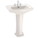 Clayton Ceramic 27" Pedestal Bathroom Sink with Overflow