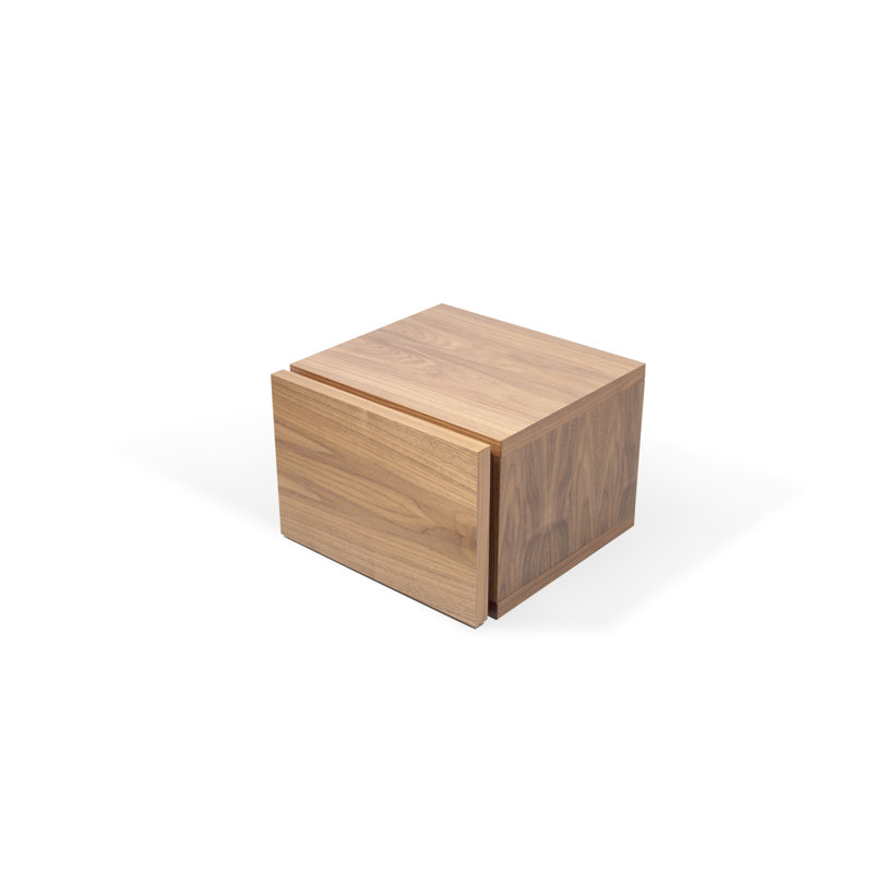 Gavan 114.3cm W Particle Board / Chipboard Bedside Table, Walnut