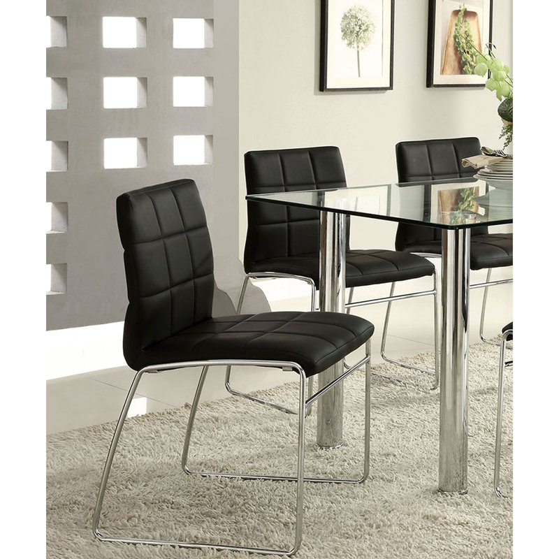 Chaises de salle à manger modernes et noires avec pieds en métal, 2 pièces pour la maison