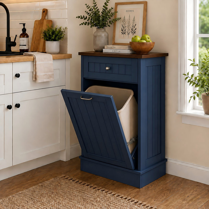 Armoire poubelle inclinable Havant, Bleu