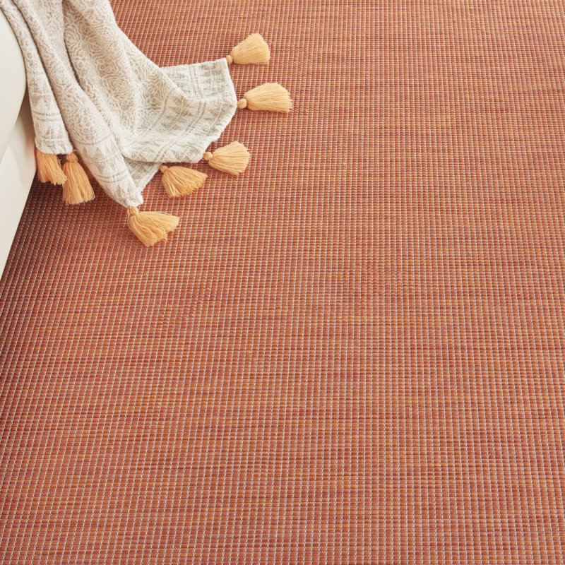 Tapis tissé à la machine 8 pi x 10 pi Rust