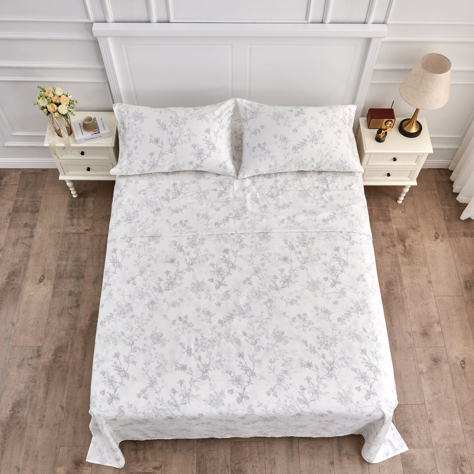 Barbet Sateen Sheet Set, Twin Sheet Set + Fitted Sheet + 1 Pillowcase, Gray