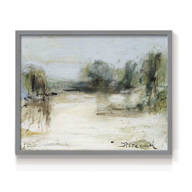 Wintery Horizon III - Reproduction encadrée - Restickable, H 22 po x l 28 po, Gris